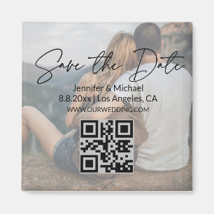 elegantes Save the Date, qr kodiertes Foto Magnet