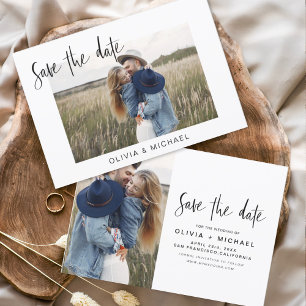 Elegantes Save-the-Date-Scriptfoto Minimalist Save The Date