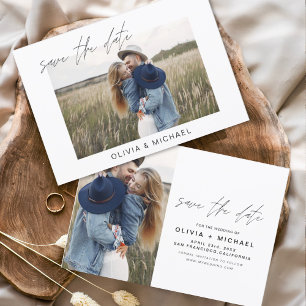 Elegantes Save-the-Date-Skriptfoto Minimalistisch Save The Date