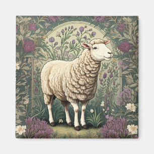 Elegantes Schaf Lavendelblüten-Hintergrund Magnet