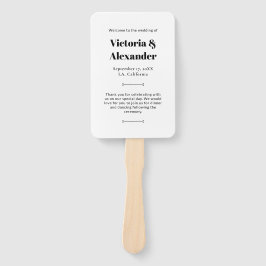 Elegantes schick Black & White Simple Wedding Prog Fächer