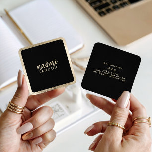 Elegantes schicke Gold, modernes, quadratisches Sc Quadratische Visitenkarte