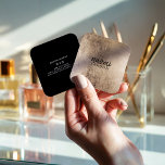 Elegantes schicke Gold, modernes, quadratisches Sc Quadratische Visitenkarte<br><div class="desc">Elegantes schicke Gold,  modernes,  quadratisches Schwarz</div>