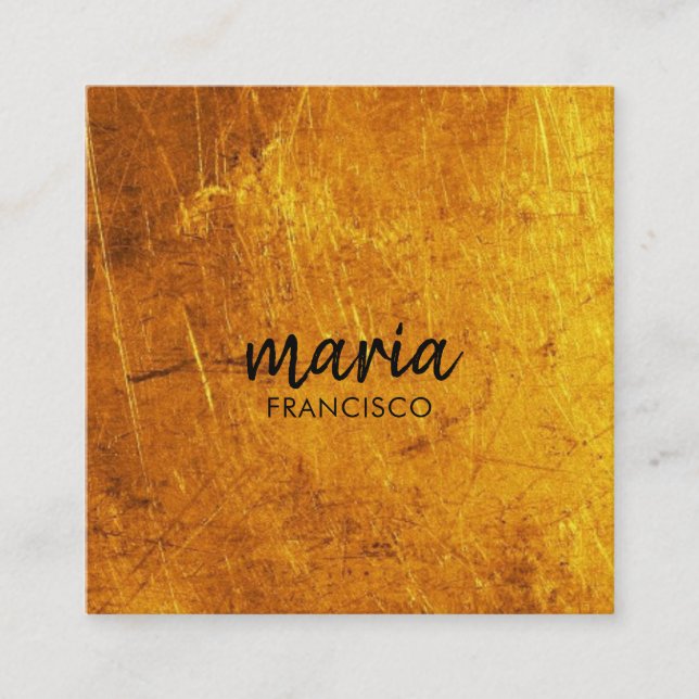 Elegantes schicke Gold, modernes, quadratisches We Quadratische Visitenkarte (Vorderseite)
