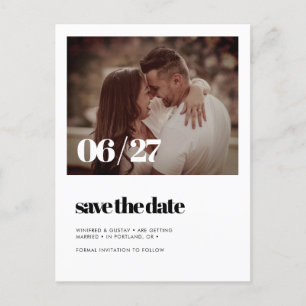 Elegantes schicke Save the Date Foto Postkarte