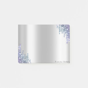 Elegantes, schickes, violettes Glitter-Tropfen-Des Post-it Klebezettel