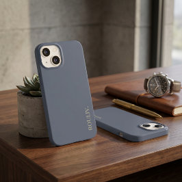 Elegantes Schiefergrau Minimalistisches ROULIV Case-Mate iPhone 14 Hülle