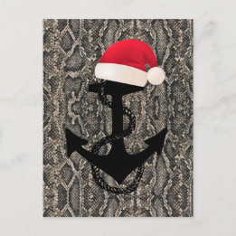 elegantes SCHLANGENHAUT-Muster - ANKER + SANTA-HUT Postkarte