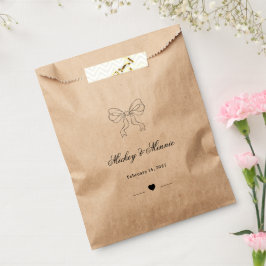 Elegantes Schleife- und Herz-Personalisierungsdesi Geschenktütchen