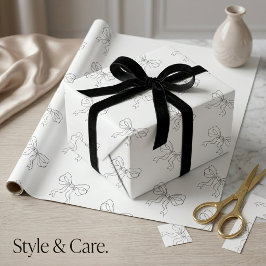 Elegantes Schleifen-Personalisiertes Nahtloses Mus Geschenkpapier