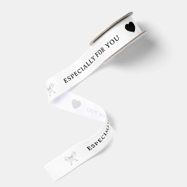 Elegantes Schleifen- und Herz-Personalisierungsdes Ripsband