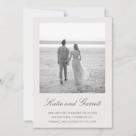 Elegantes schlichtes graues Foto Save the Date Magneteinladung