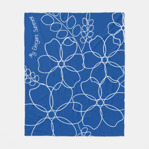 Elegantes, schlichtes Muster der Blume im Sommer Fleecedecke