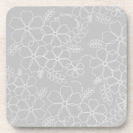 Elegantes, schlichtes Muster der Blume im Sommer Getränkeuntersetzer