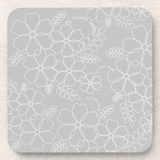 Elegantes, schlichtes Muster der Blume im Sommer Getränkeuntersetzer (Vorderseite)