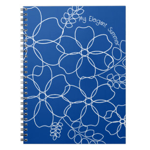 Elegantes, schlichtes Muster der Blume im Sommer Notizblock