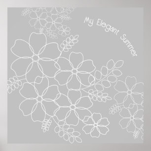 Elegantes, schlichtes Muster der Blume im Sommer Poster
