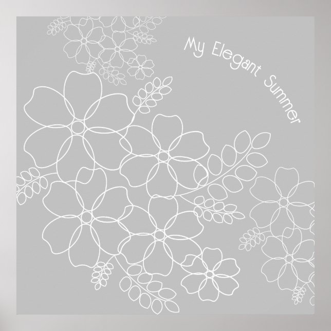 Elegantes, schlichtes Muster der Blume im Sommer Poster (Vorne)