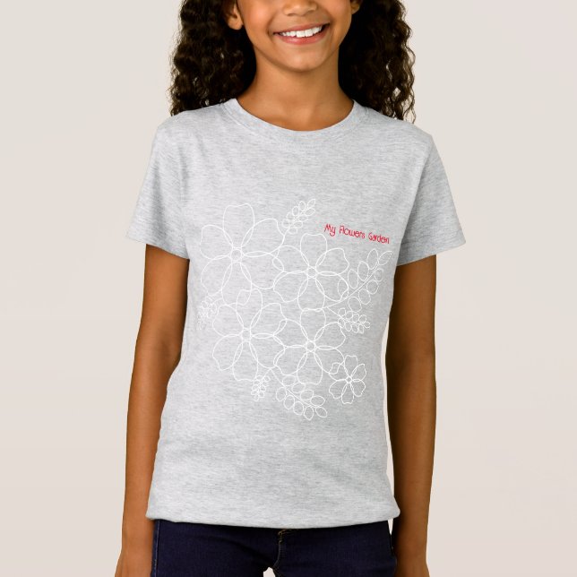 Elegantes, schlichtes Muster der Blume im Sommer T-Shirt (Vorderseite)