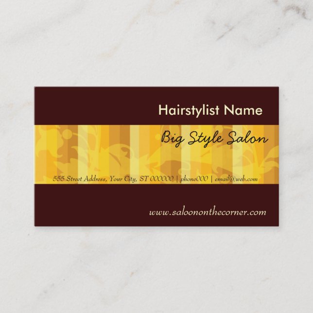 Elegantes schlichtes Salon-Haar-Stylist-Gold Terminkarte (Vorderseite)