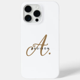 Elegantes Schlichtes White-Script-Monogramm Case-Mate iPhone Hülle