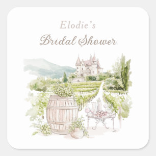 Elegantes Schloss Provence Französische Country Br Quadratischer Aufkleber