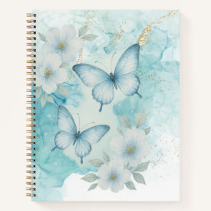Elegantes Schmetterlings-Blumen-Notizbuch-Design Notizbuch