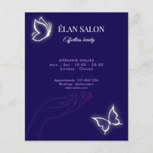 Elegantes Schmetterlings-Glow-Chic-Schönheitssalon Flyer