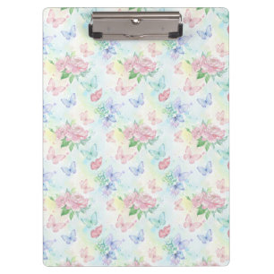 Elegantes Schmetterlings- Seamless-Print Klemmbrett