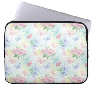 Elegantes Schmetterlings- Seamless-Print Laptopschutzhülle
