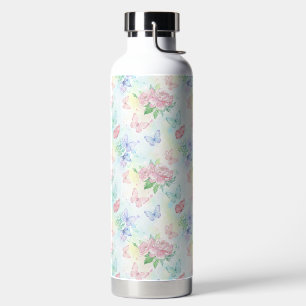 Elegantes Schmetterlings- Seamless-Print Trinkflasche