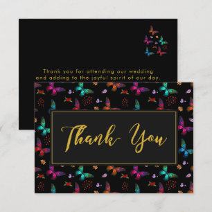 Elegantes Schmetterlingsmuster auf Black Wedding D Einladung