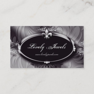 Elegantes Schmuck-Mode-Lilien-Schwarz-Silber Visitenkarte