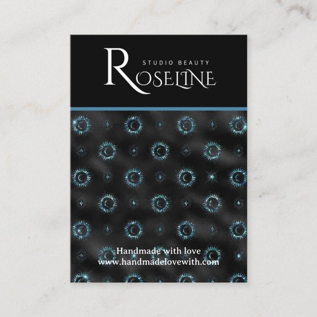 Elegantes Schmuckstück aus Schwarz und Gold Visitenkarte (Vorderseite)