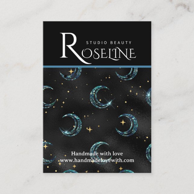 Elegantes Schmuckstück aus Schwarz und Gold Visitenkarte (Vorderseite)