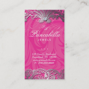 Elegantes Schmuckstück Business Card Blätter Rosa  Visitenkarte