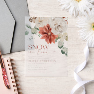 Elegantes Schnee in Liebe Winter Rotes Brautparty