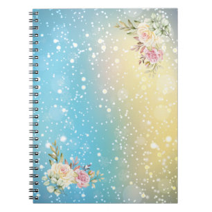 Elegantes Schneeblau und gelb Notizblock