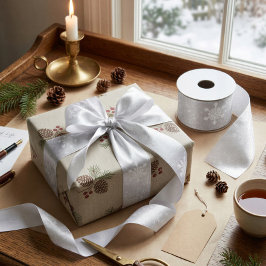 Elegantes Schneeflocken-Winter-Weihnachtsband Satinband