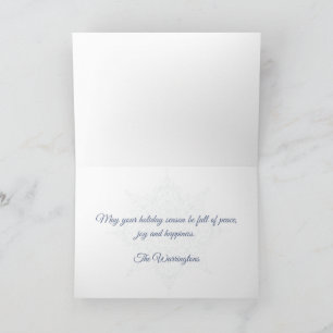 Elegantes Schneeflockendesign Feiertagskarte