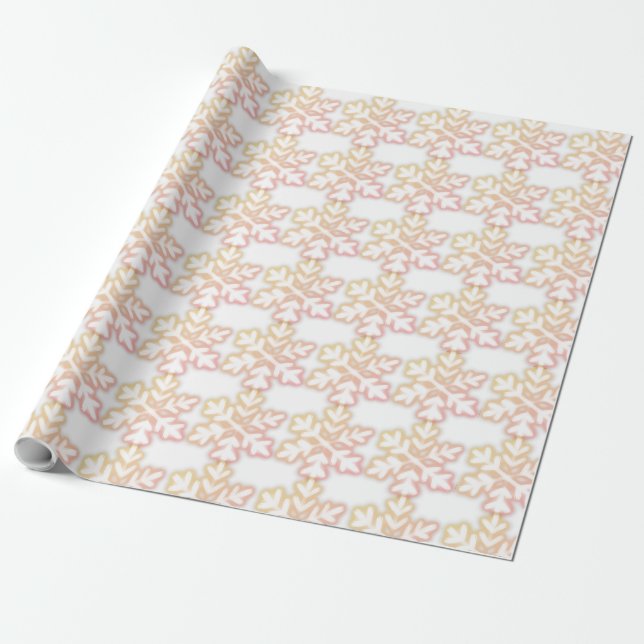 Elegantes Schneeflockenmuster Geschenkpapier (Ungerollt)