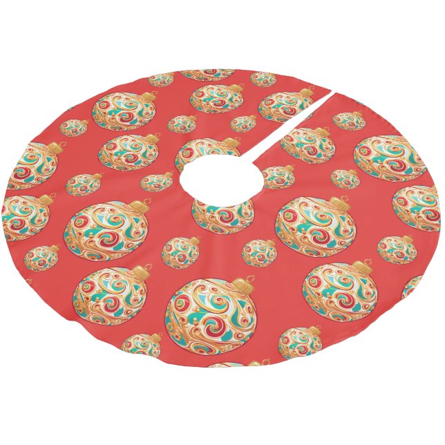 Elegantes Schneewittchen Weihnachtsgeschmack Polyester Weihnachtsbaumdecke (Schrägansicht)