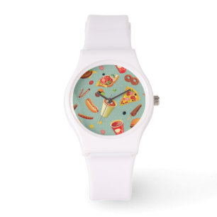 Elegantes Schnellimbiss-Muster Armbanduhr