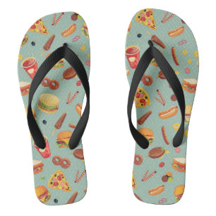 Elegantes Schnellimbiss-Muster Flip Flops