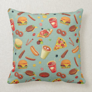 Elegantes Schnellimbiss-Muster Kissen