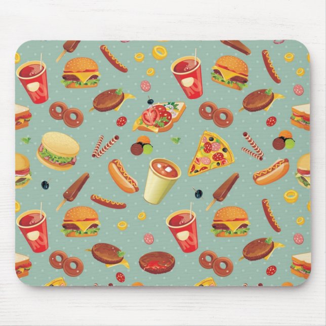 Elegantes Schnellimbiss-Muster Mousepad (Vorne)