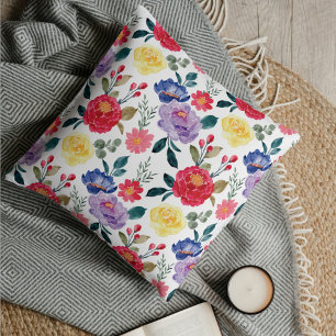 Elegantes, schönes, vintagefarbenes Blumenmuster Kissen