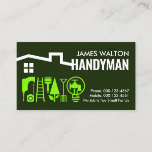 Elegantes schräges Dach Handyman-Reparatur Visitenkarte
