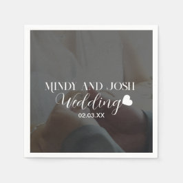 Elegantes Schrift-Herz-Foto Serviette