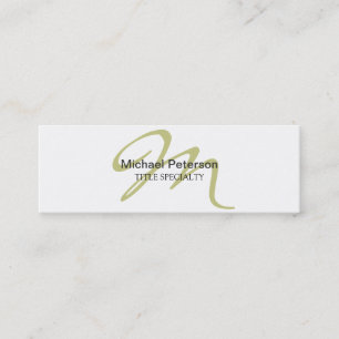 Elegantes Schrift-Monogramm-Schlankes Geschäftskar Mini Visitenkarte
